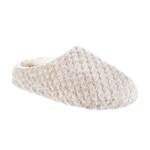 NEW Light Grey isotoner Women's Faux Fur Slippers